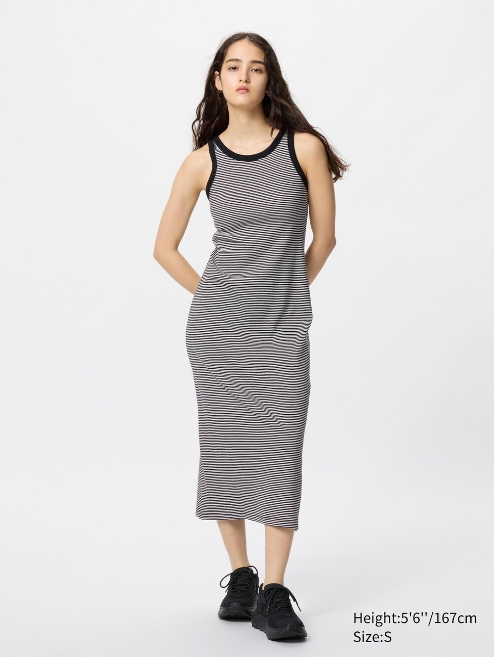 Uniqlo Ribbed Bra Dress Sleeveless | American Sleeve In Black